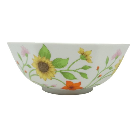 Vintage 1975 Fitz And Floyd Petite Fleur 8.5" Octagonal Serving Bowl Flowers - Picture 3 of 14